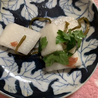 大根の梅酢塩昆布の簡単漬物